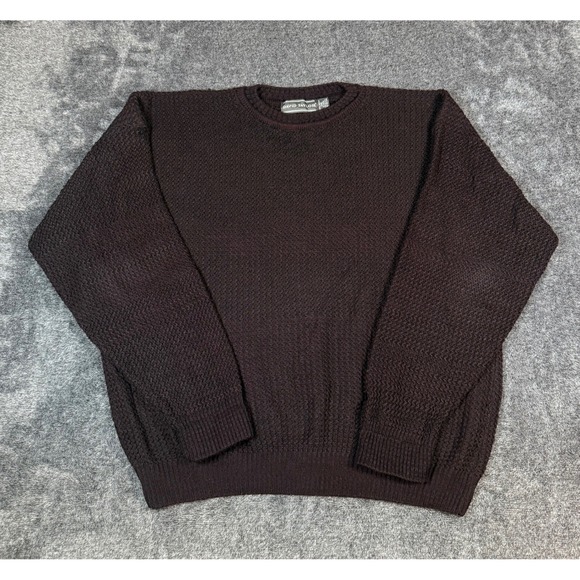 David Taylor Other - David Taylor Mens 2XL Vintage Textured Knit Crewneck Sweater Brown Made in USA